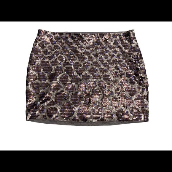EXPRESS, Women’s Small/Petite,Sequined, ring accents, metallic , Purple Skirt - Picture 1 of 10